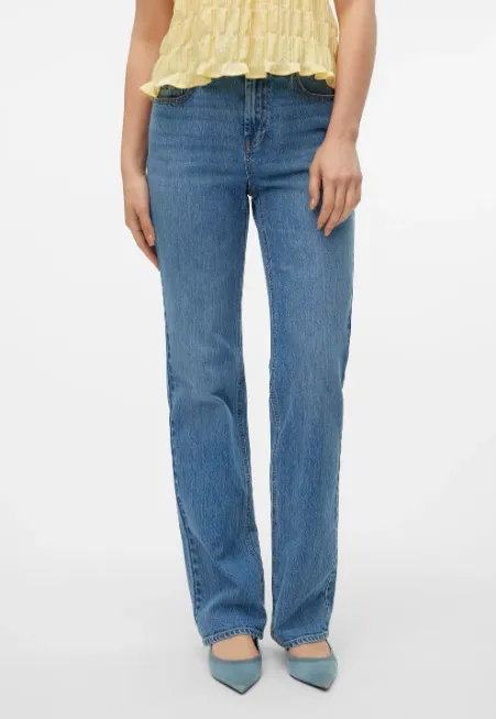 Tessa Blue High Rise Straight Jeans