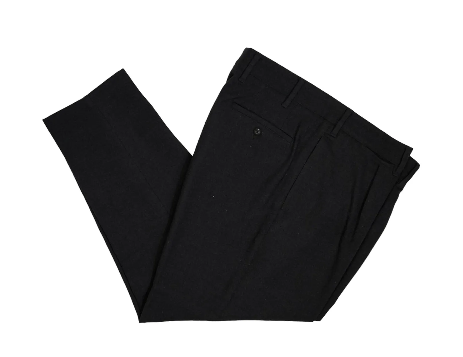 The Gigi - Black High-Rise Wool Flannel Trousers 50 Short