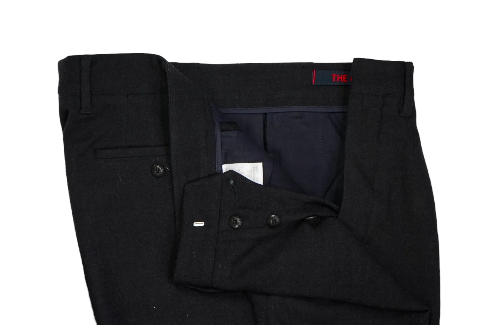 The Gigi - Black High-Rise Wool Flannel Trousers 50 Short