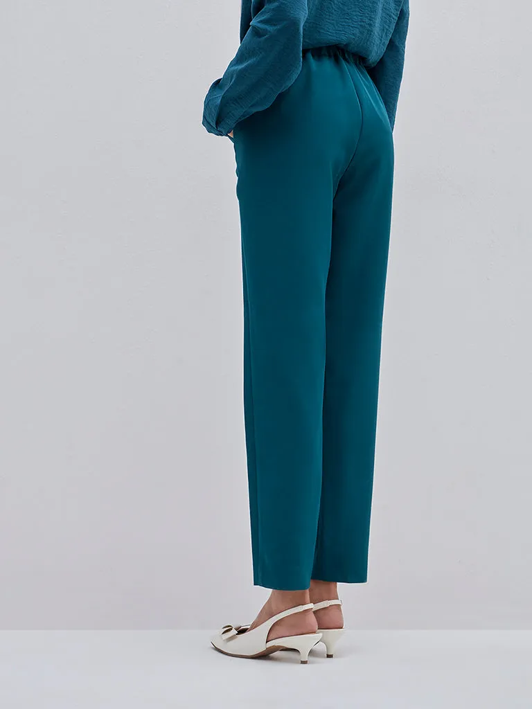 Wardrobe Teal High-Rise Trousers