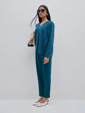 Wardrobe Teal High-Rise Trousers