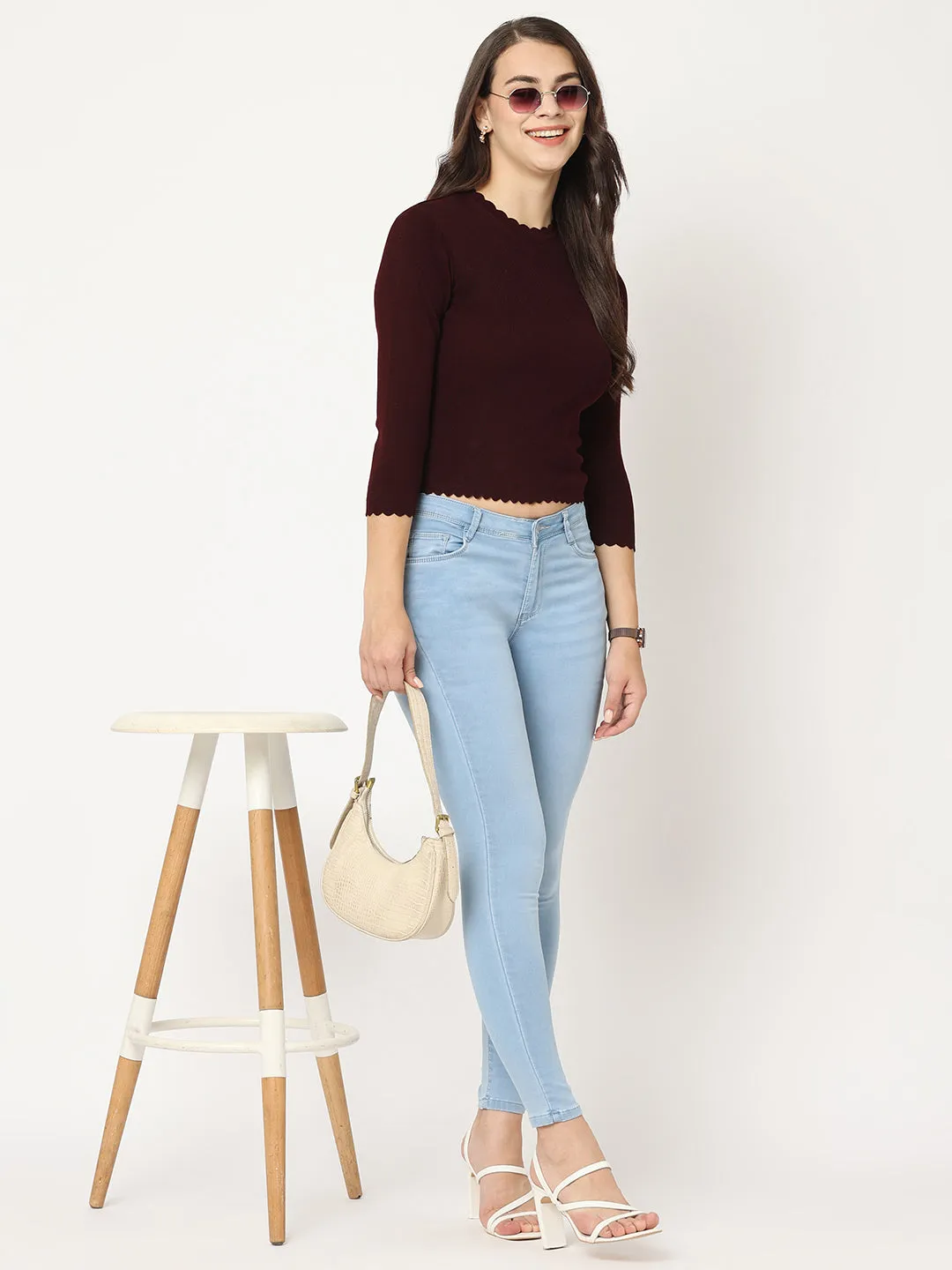 Women High-Rise Skinny Ankle Length Jeans