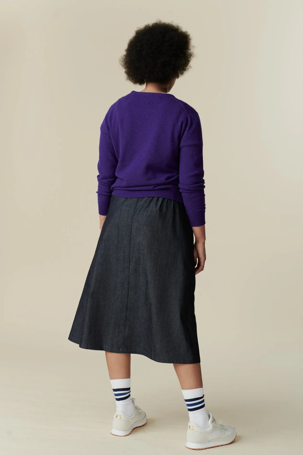 Women's Midi Skirt - Dark Denim