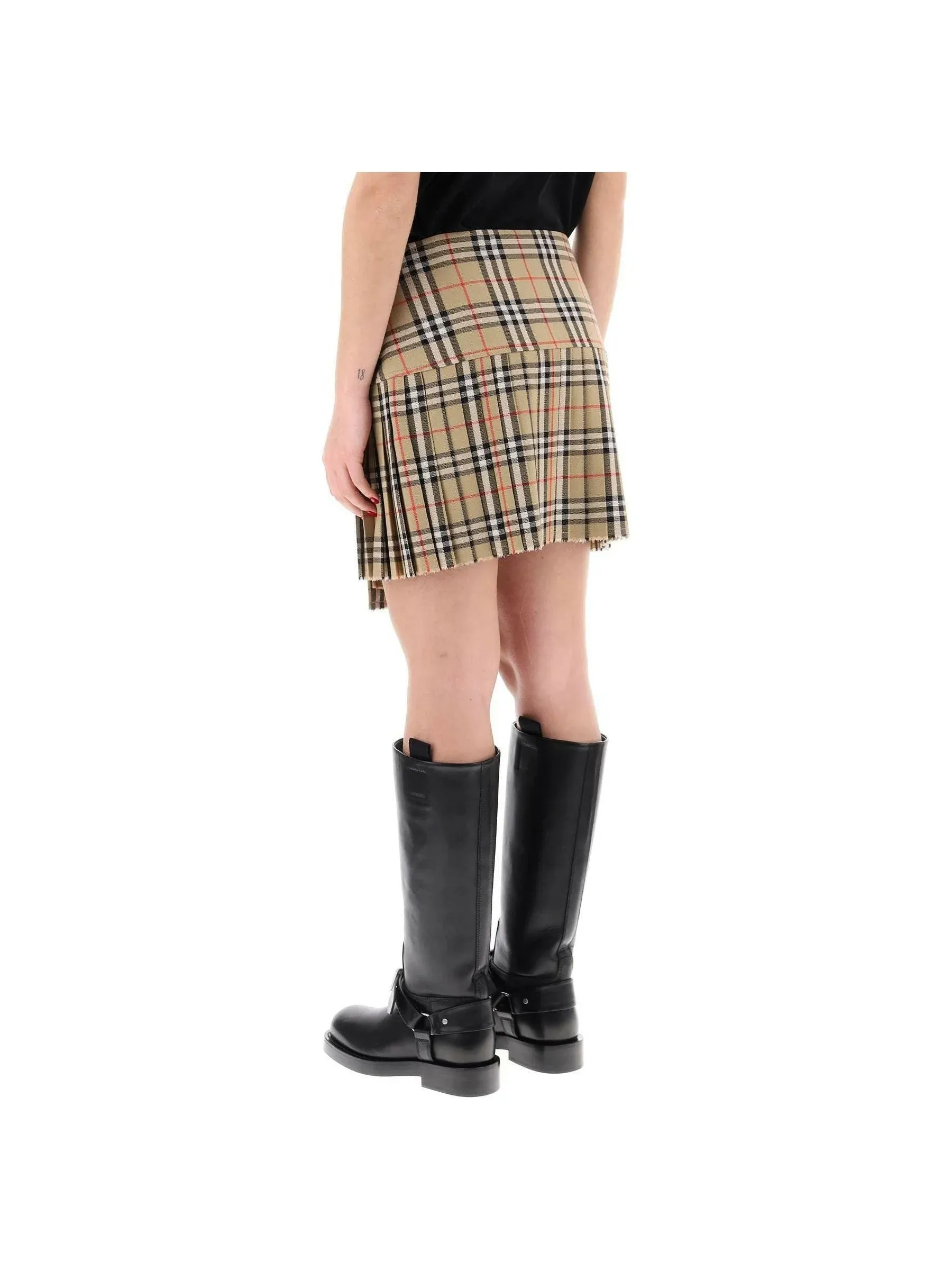 Zoe Check Pleated Skirt